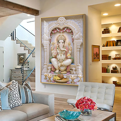 Sacred Lord Ganesha Premium Acrylic Vertical Wall Art