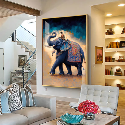 Decorated Asian Elephant Premium Acrylic Vertical Wall Art