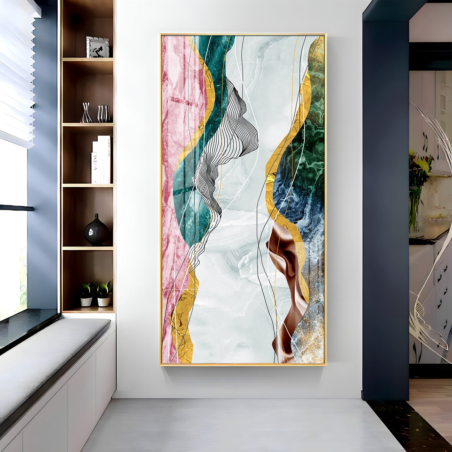 Celestial Marble Fusion Premium Acrylic Vertical Wall Art