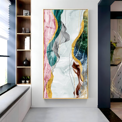 Celestial Marble Fusion Premium Acrylic Vertical Wall Art