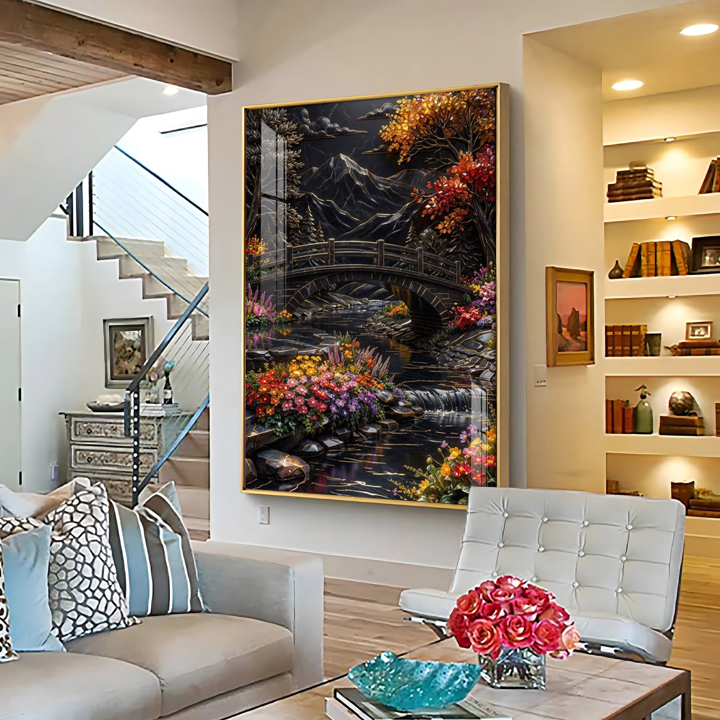 Tranquil Garden Premium Acrylic Vertical Wall Art