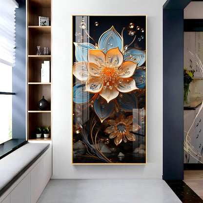Floral Hallway Harmony Premium Acrylic Vertical Wall Art
