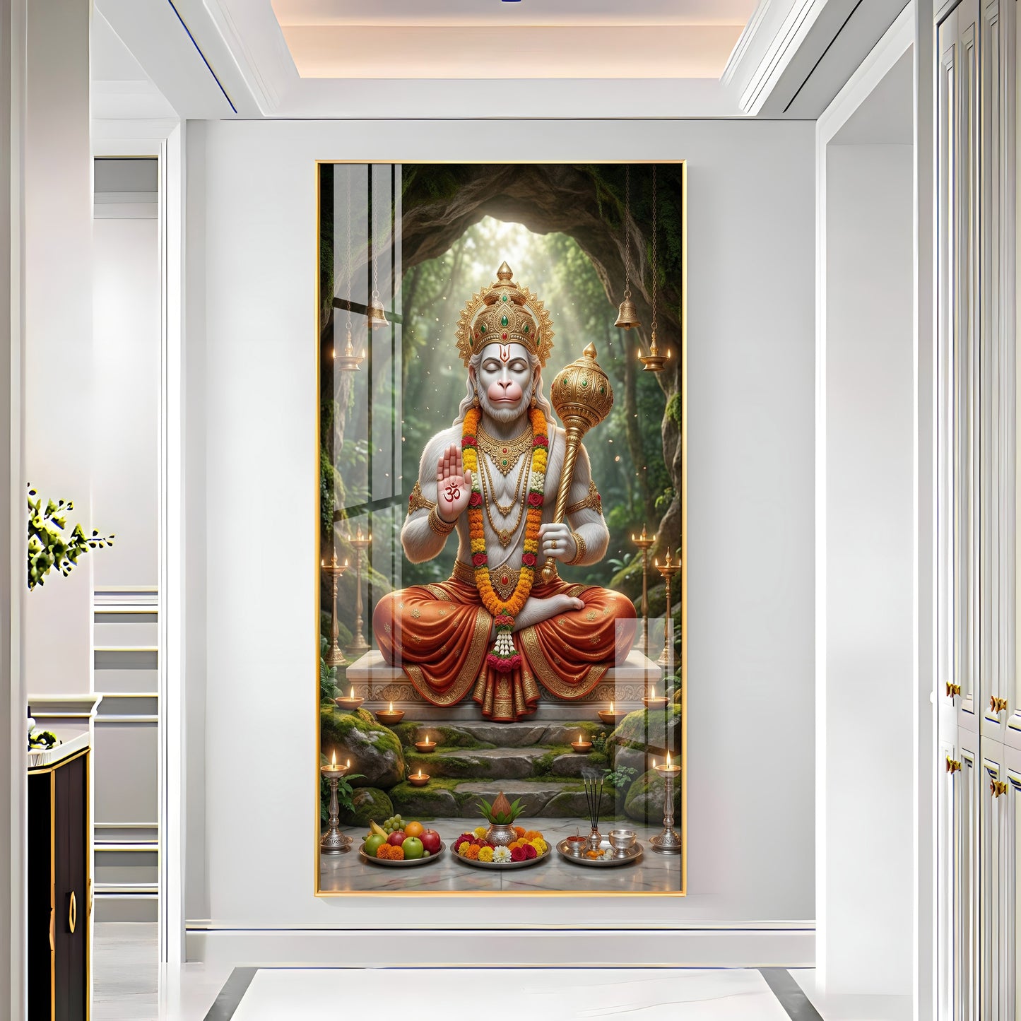 Divine God Hanuman Ji Premium Acrylic Vertical Wall Art
