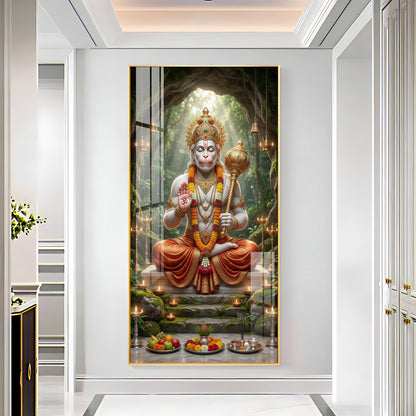 Divine God Hanuman Ji Premium Acrylic Vertical Wall Art