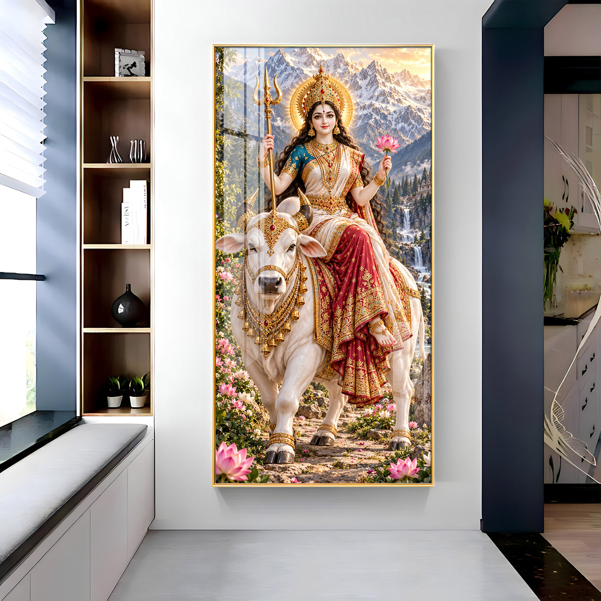 Maa Shailputri Premium Acrylic Vertical Wall Art