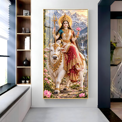 Maa Shailputri Premium Acrylic Vertical Wall Art