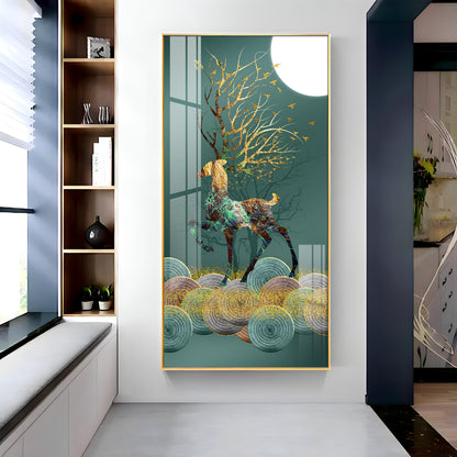 Colorful Deer Premium Acrylic Vertical Wall Art