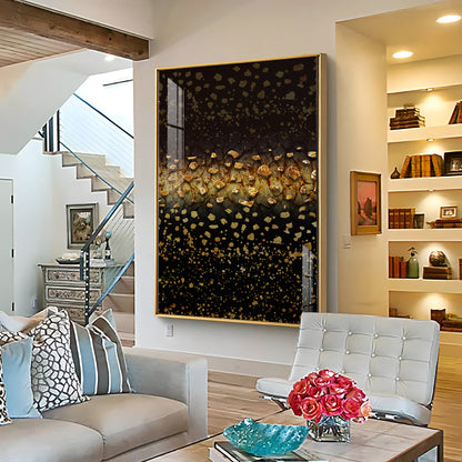 Golden Oasis Premium Acrylic Vertical Wall Art