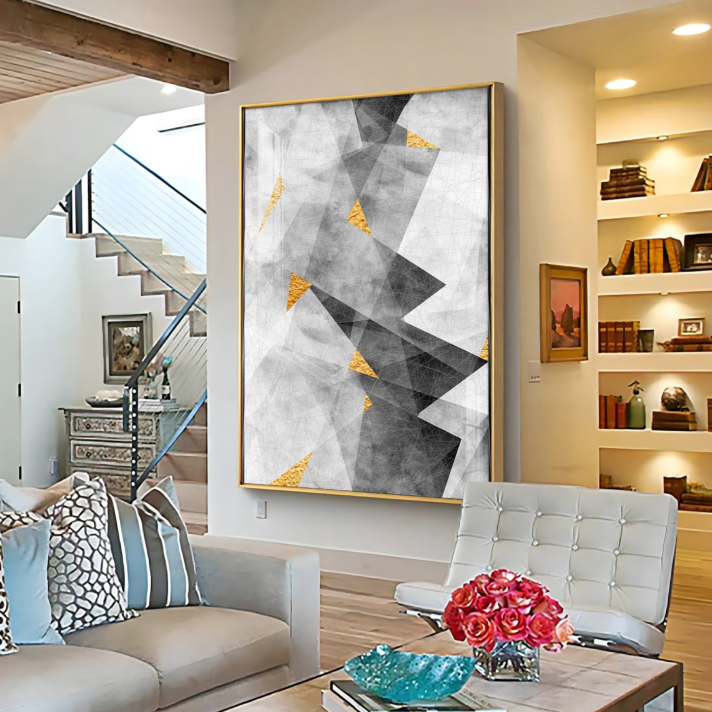 Triangular Opulence Premium Acrylic Vertical Wall Art