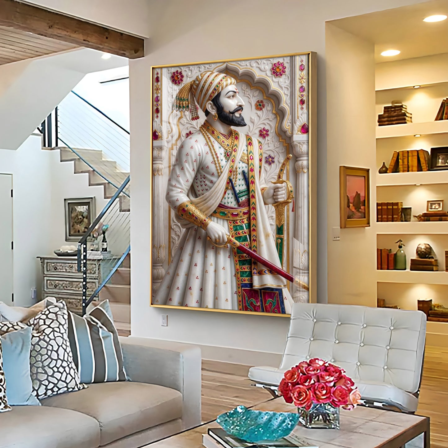 Royal Lagacy of Shivaji Maharaj Premium Acrylic Vertical Wall Art
