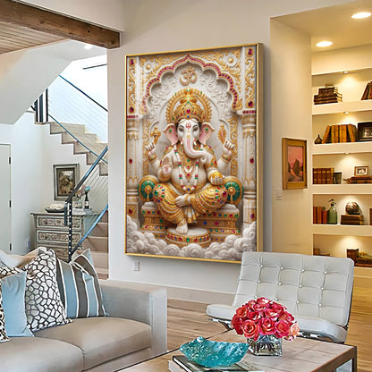 Hindu Deity Of Wisdom Ganesh ji Premium Acrylic Vertical Wall Art