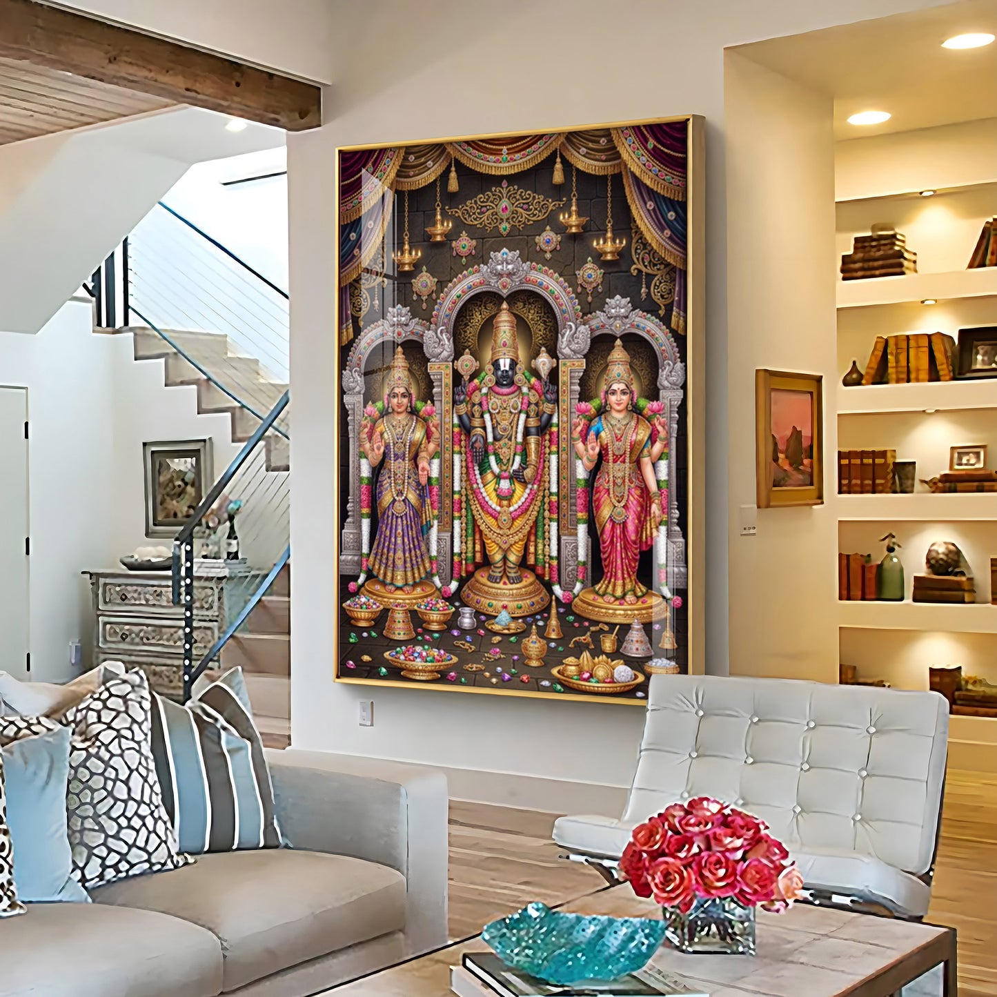 Lord Tirupati Venkateswara Premium Acrylic Vertical Wall Art