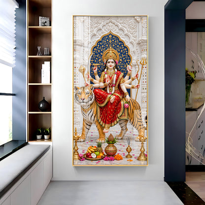 Elegant Durga Mata Premium Acrylic Vertical Wall Art