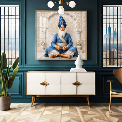 Baba Deep Singh Ji Premium Acrylic Square Wall Art