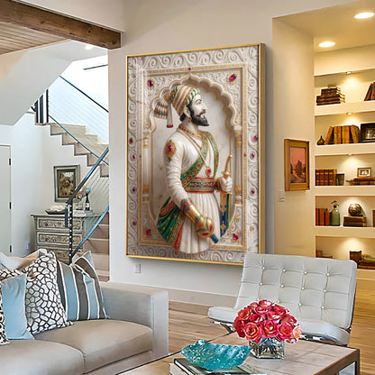 Warrior King Shivaji Maharaj Premium Acrylic Vertical Wall Art