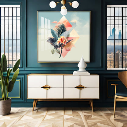 Beautiful Floral Composition Premium Acrylic Square Wall Art