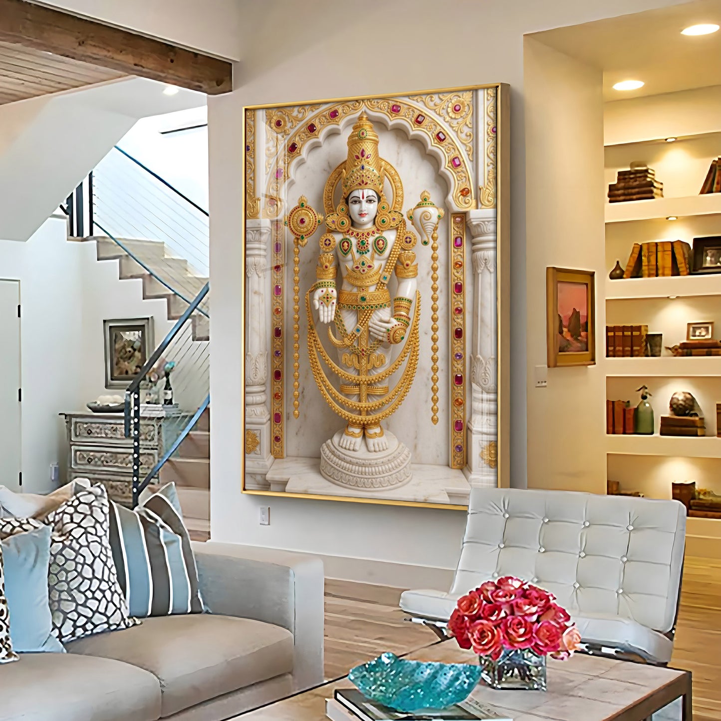 Divine Lord Venkateswara Premium Acrylic Vertical Wall Art