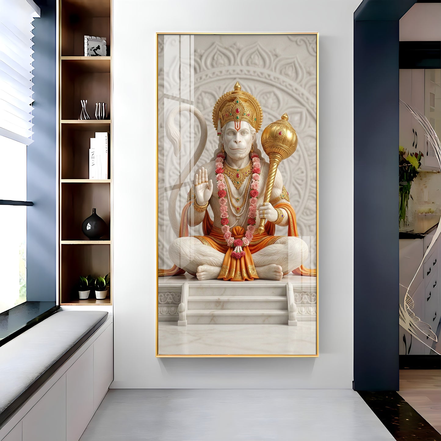 Divine Hanuman Ji Grace Premium Acrylic Vertical Wall Art