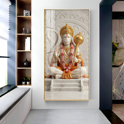 Divine Hanuman Ji Grace Premium Acrylic Vertical Wall Art