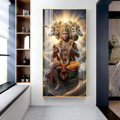 Divine Panchmukhi Hanuman Premium Acrylic Vertical Wall Art