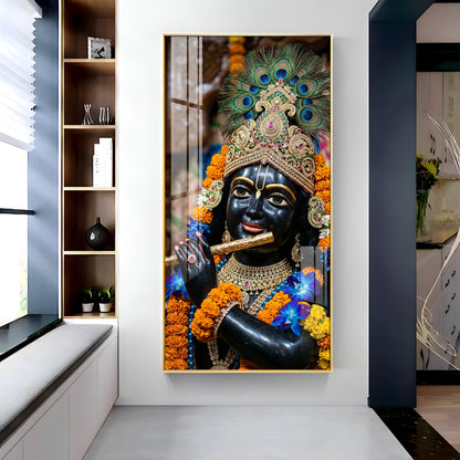 Divine Melody Krishna Premium Acrylic Vertical Wall Art