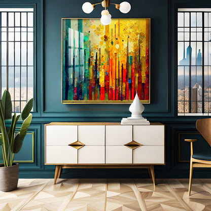 Multi Color Abstract Art Premium Acrylic Square Wall Art