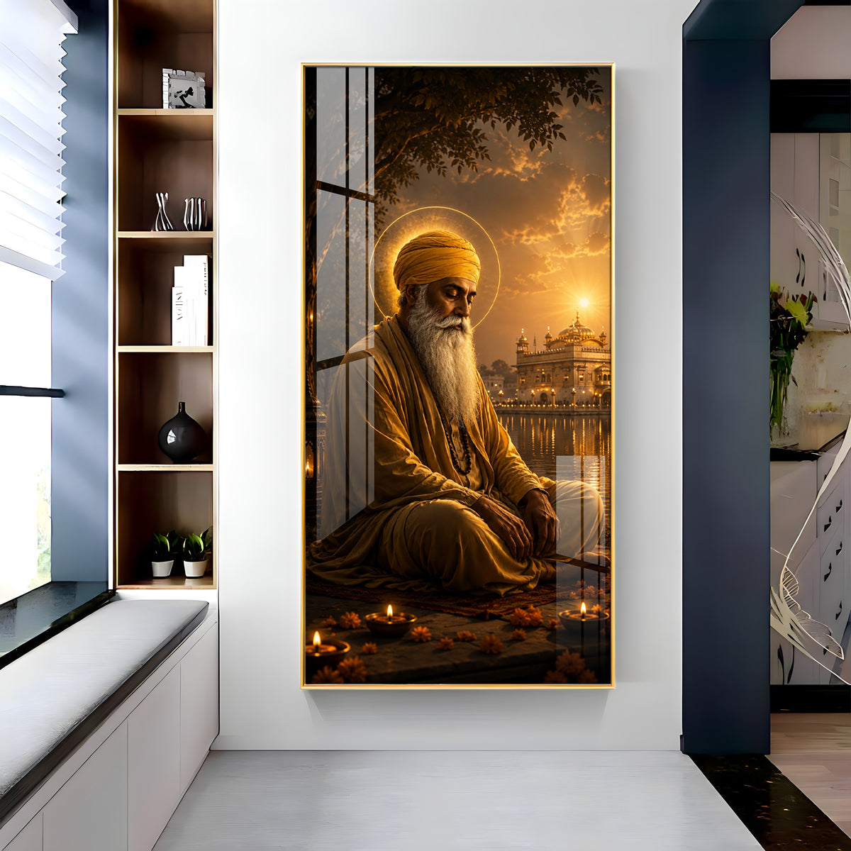 Divine Guru Nanak Ji Premium Acrylic Vertical Wall Art