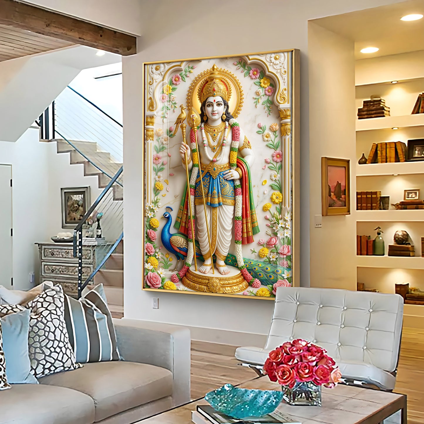 Murugan Premium Acrylic Vertical Wall Art