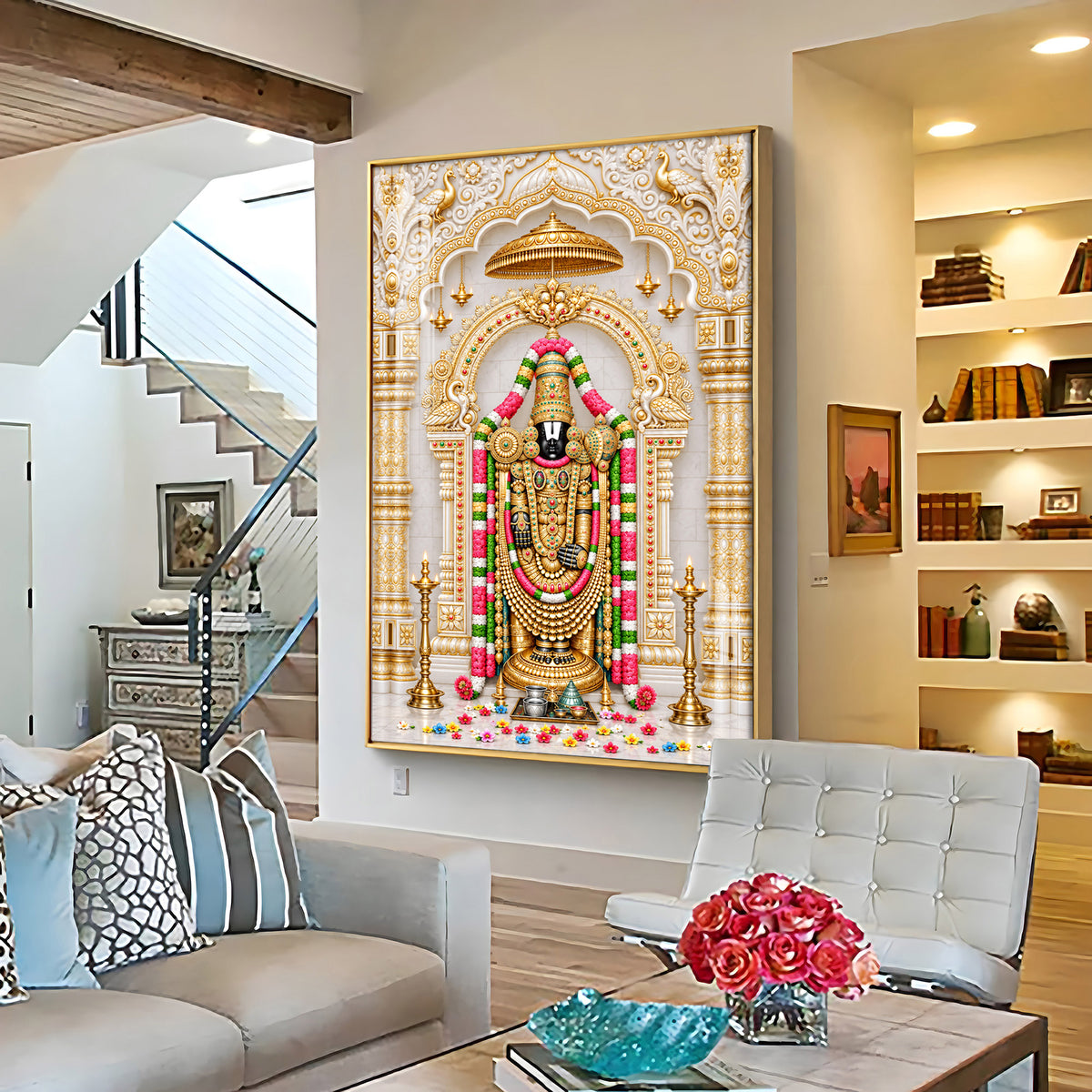 Spiritual Tirupati Balaji Premium Acrylic Vertical Wall Art