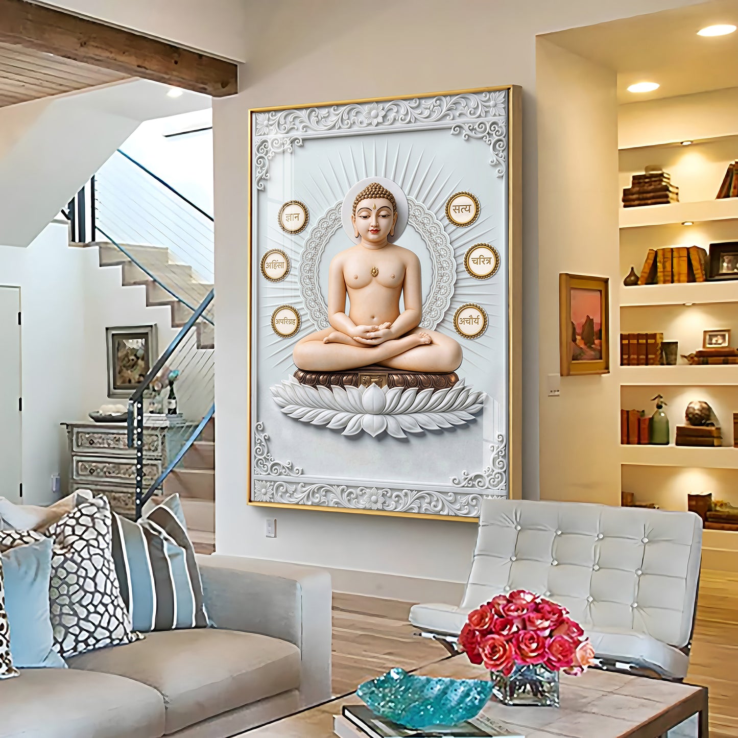 God Mahavir Jain Premium Acrylic Vertical Wall Art