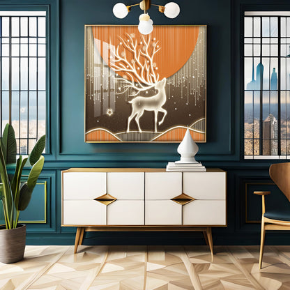 Nature & Deer Premium Acrylic Square Wall Art