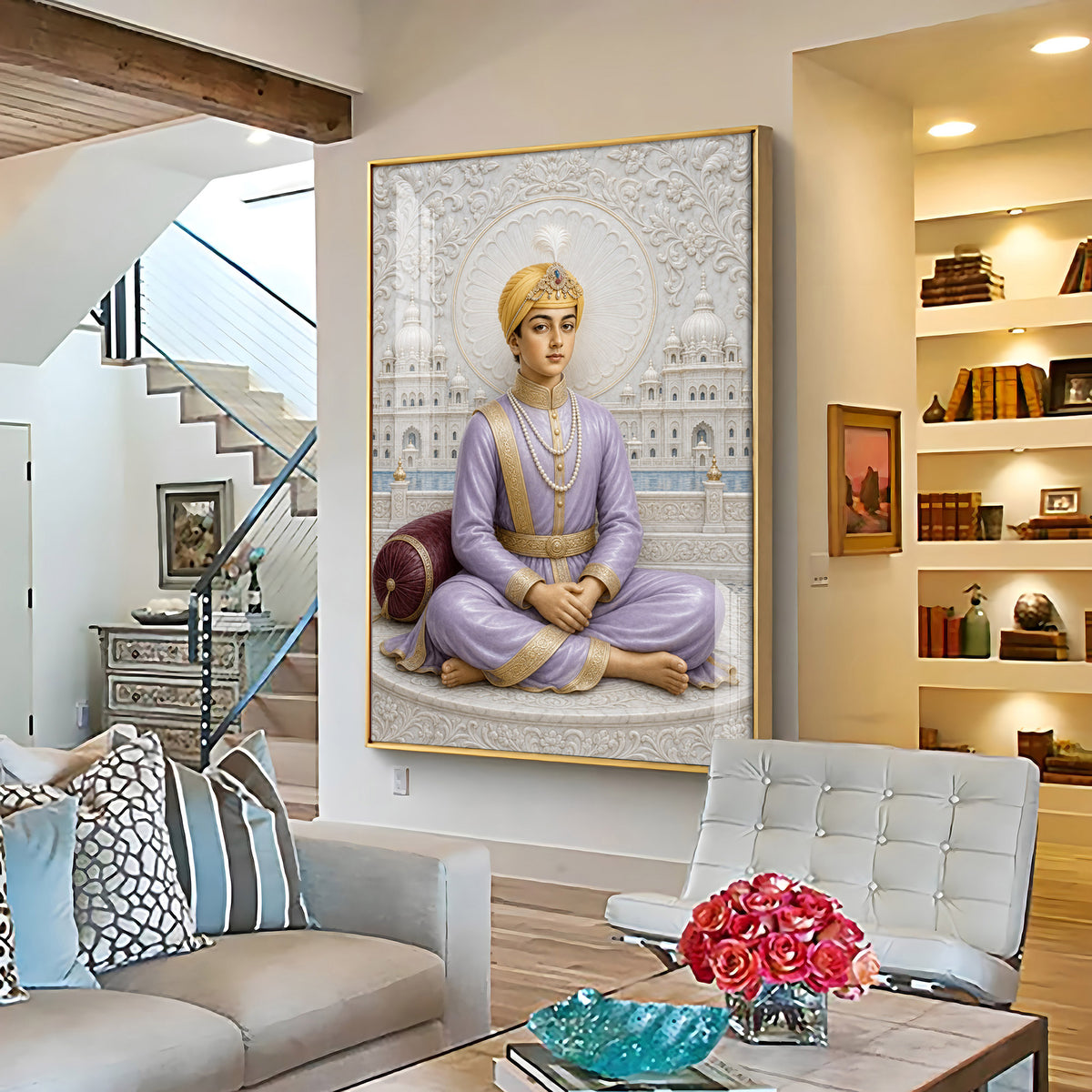 Divine Guru Har Krishan Ji Premium Acrylic Vertical Wall Art