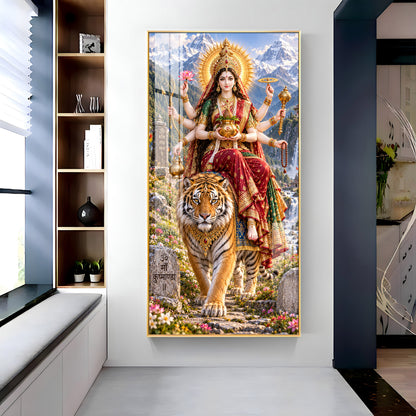 Maa Kushmanda Premium Acrylic Vertical Wall Art
