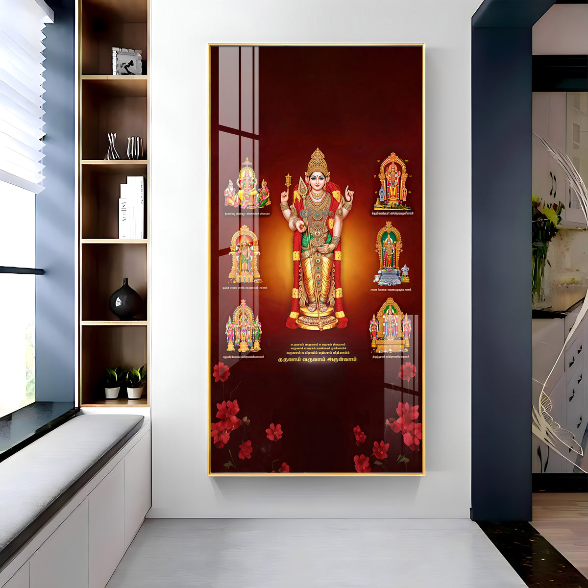 Thiruchendur Lord Murugan Premium Acrylic Vertical Wall Art