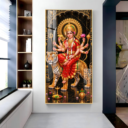 Divine Blessing Durga Premium Acrylic Vertical Wall Art