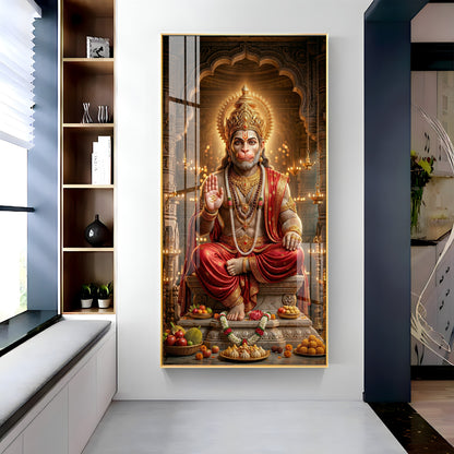 Hanuman Ji Blessing Premium Acrylic Vertical Wall Art