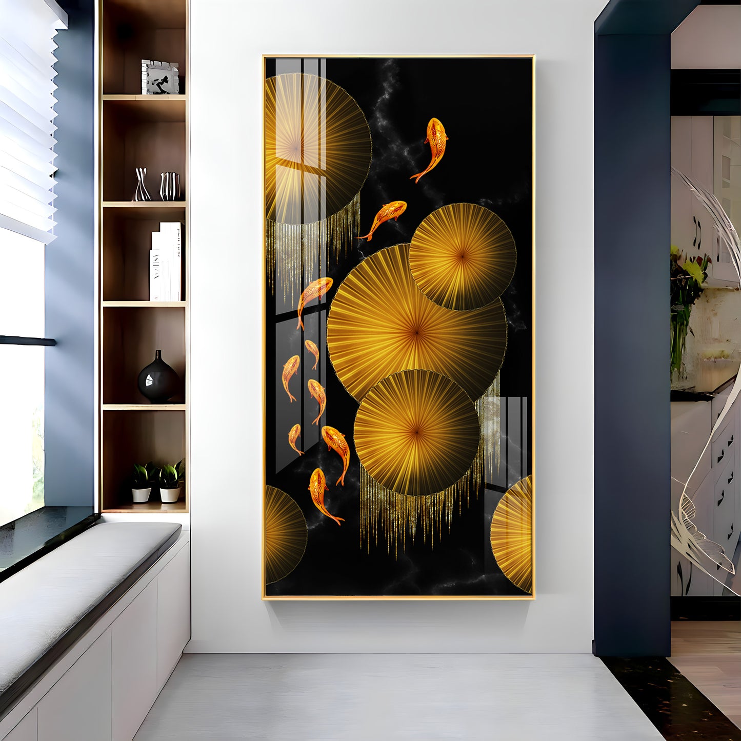 Goldfish Elegance Premium Acrylic Vertical Wall Art