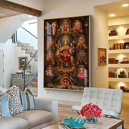 Goddess Navdurga Premium Acrylic Vertical Wall Art