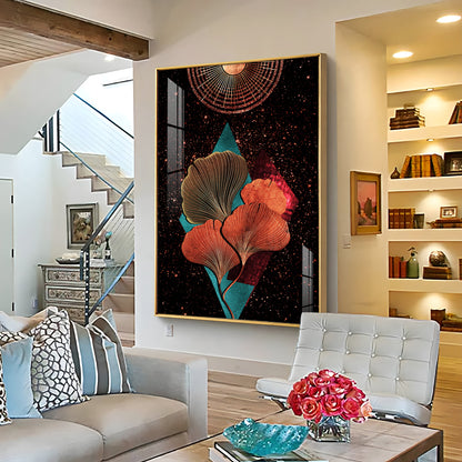 Floral Sunburst Premium Acrylic Vertical Wall Art