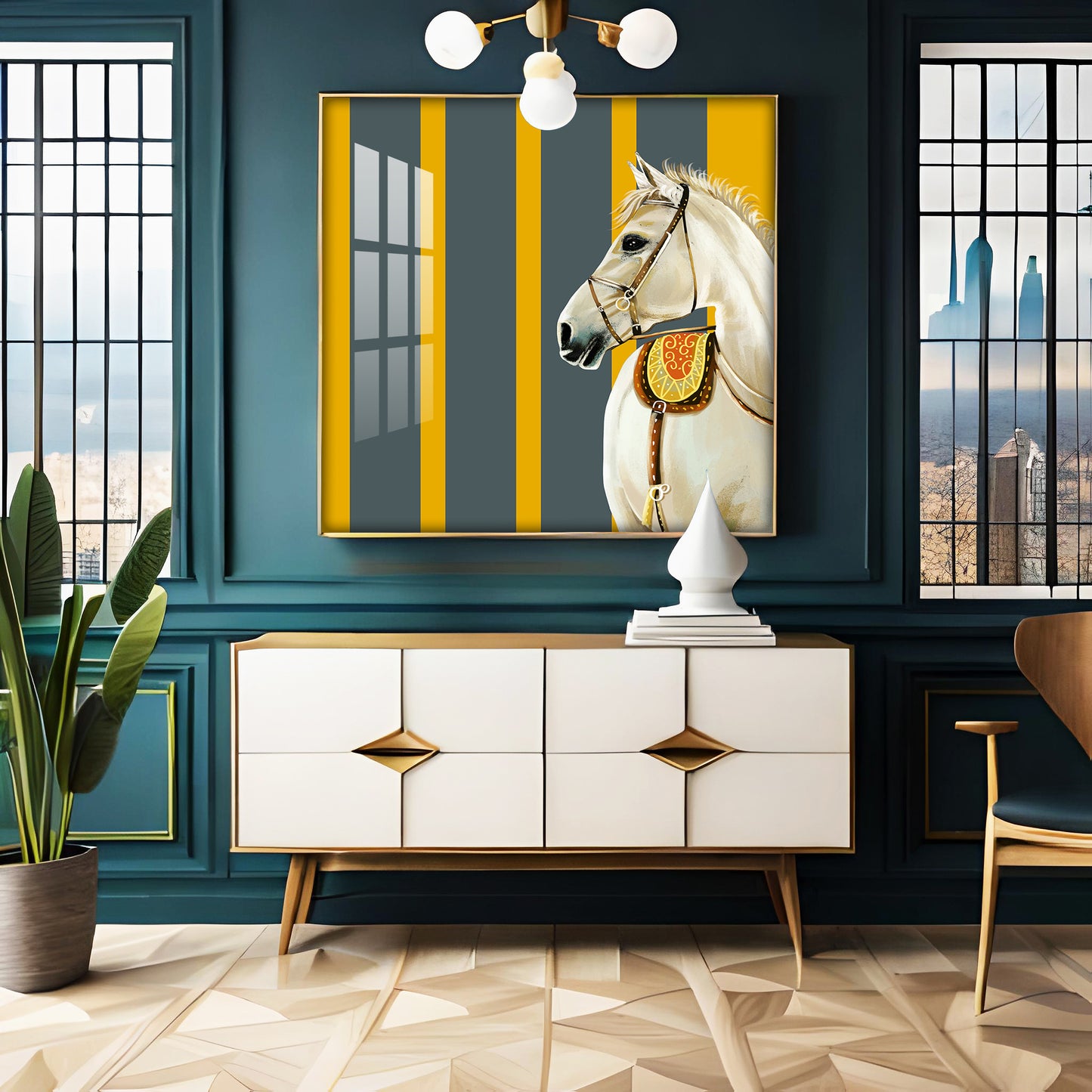 Elegant Horse Premium Acrylic Square Wall Art