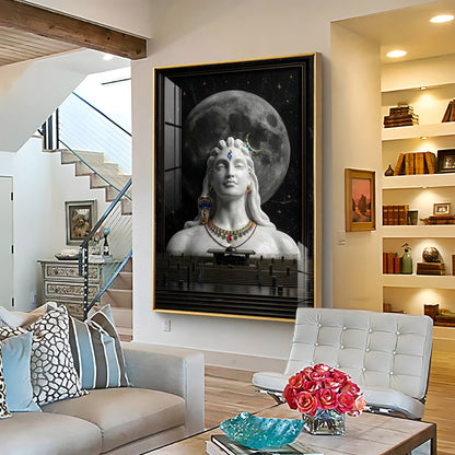 Hindu God Mahadev Premium Acrylic Vertical Wall Art
