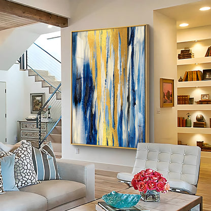 Radiant Blue Fusion Premium Acrylic Vertical Wall Art
