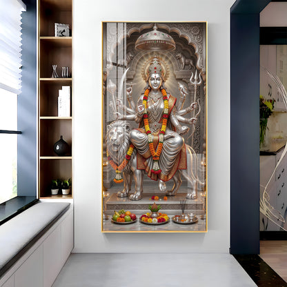 Divine Goddess Maa Durga Premium Acrylic Vertical Wall Art