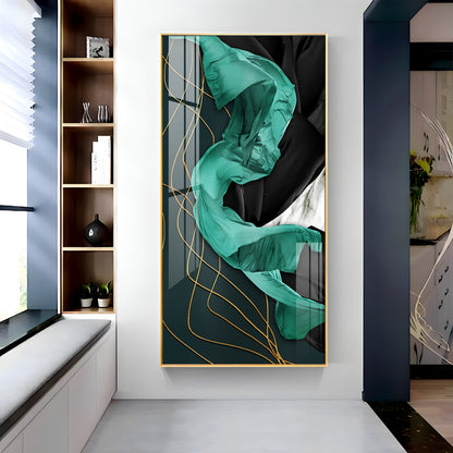 Emerald Elegance Premium Acrylic Vertical Wall Art