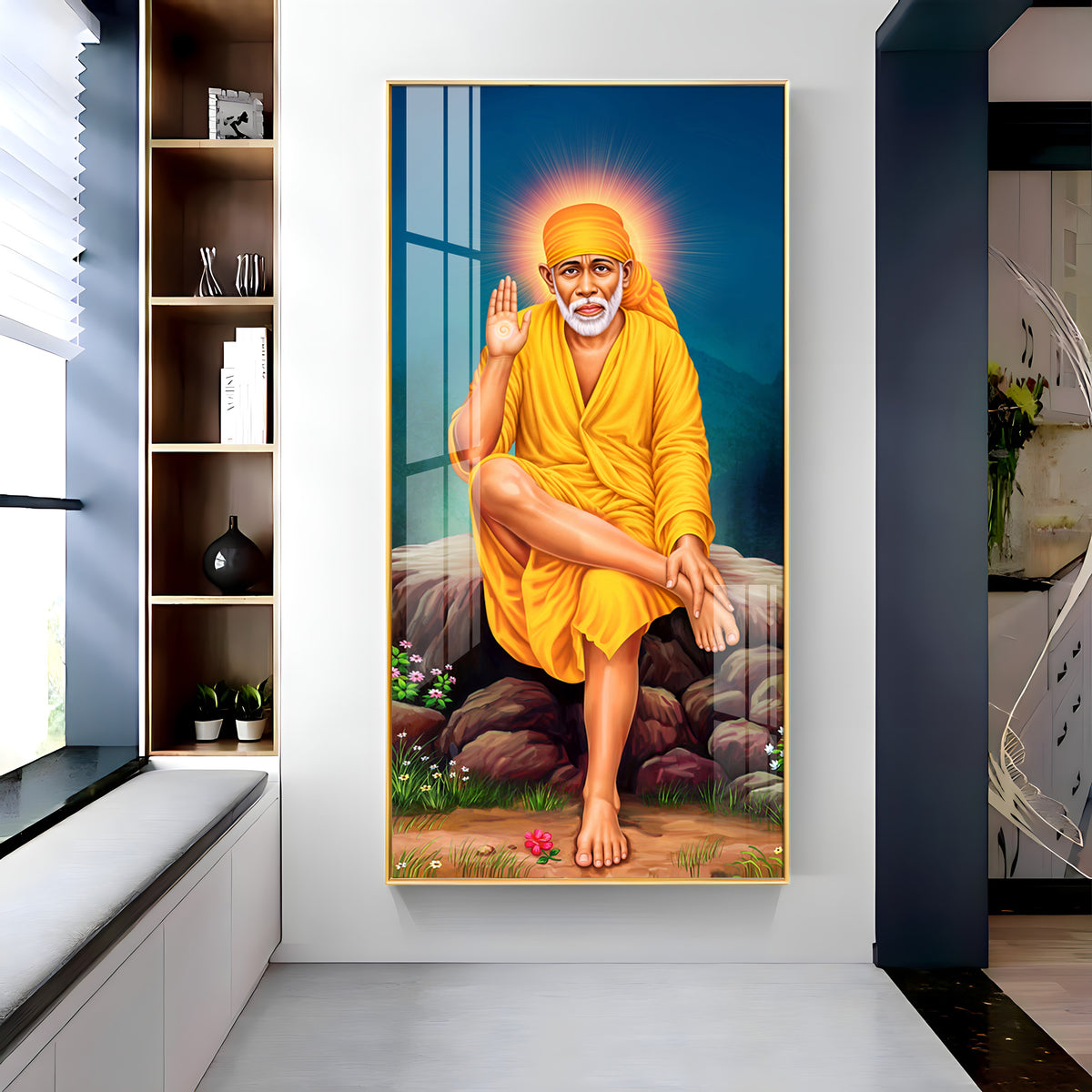 Shirdi Sai Baba Premium Acrylic Vertical Wall Art