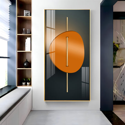 Abstract Orange Moon Premium Acrylic Vertical Wall Art