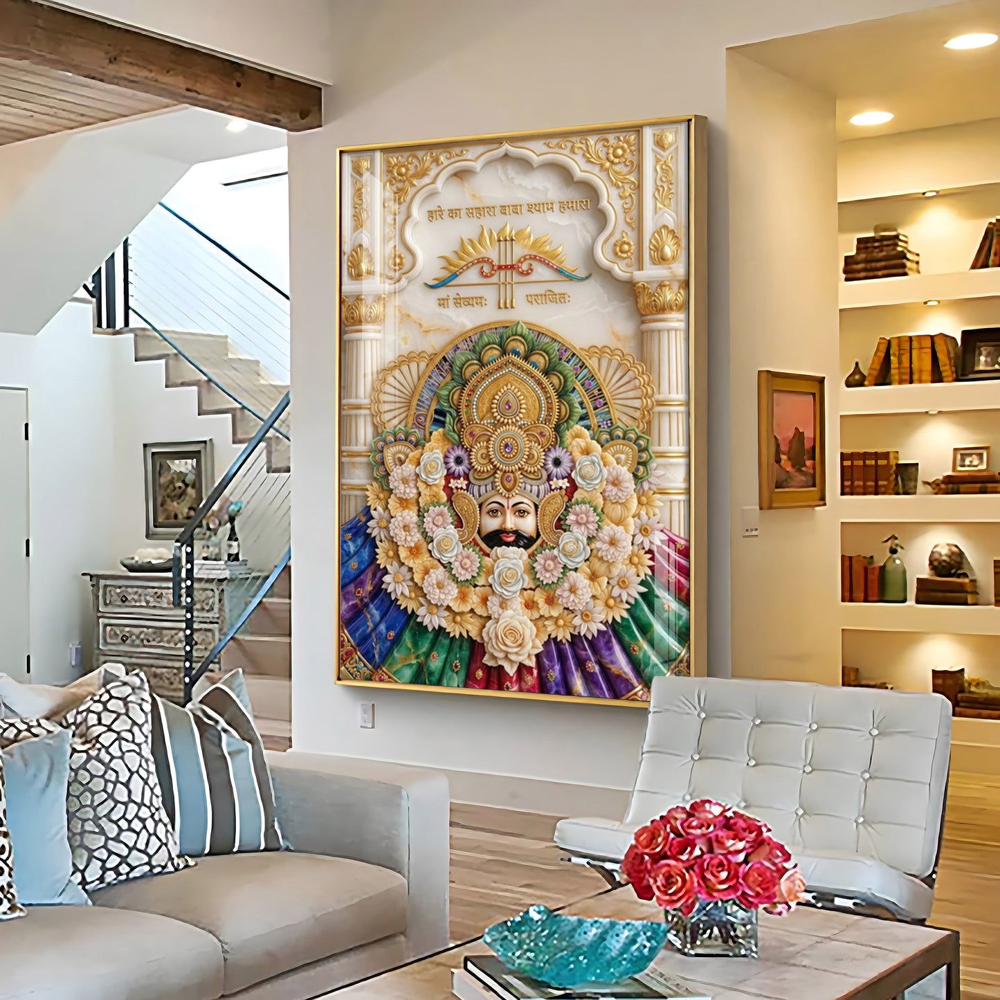 Lord Khatu Shyam Ji Premium Acrylic Vertical Wall Art