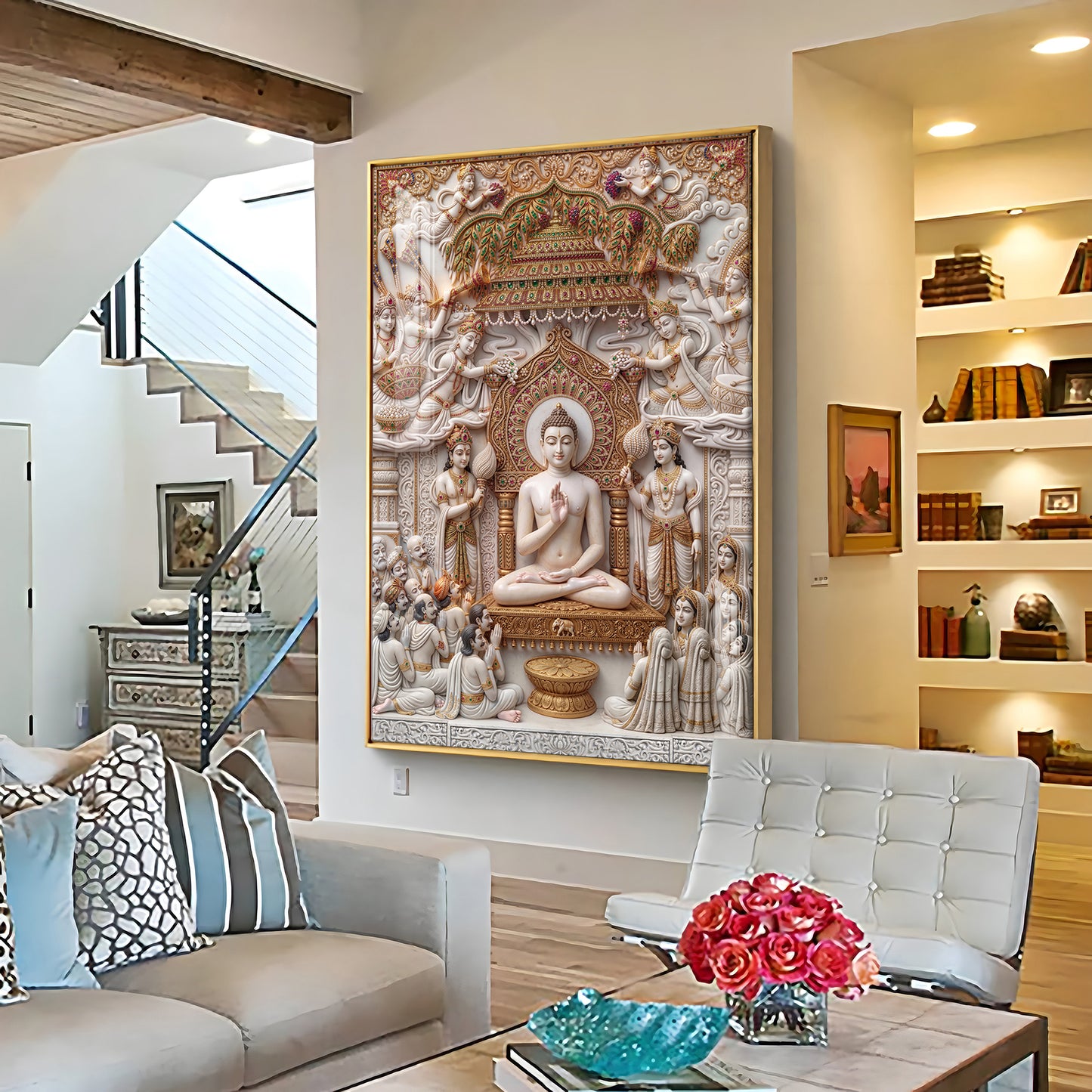 Bhagwan Mahavir Premium Acrylic Vertical Wall Art