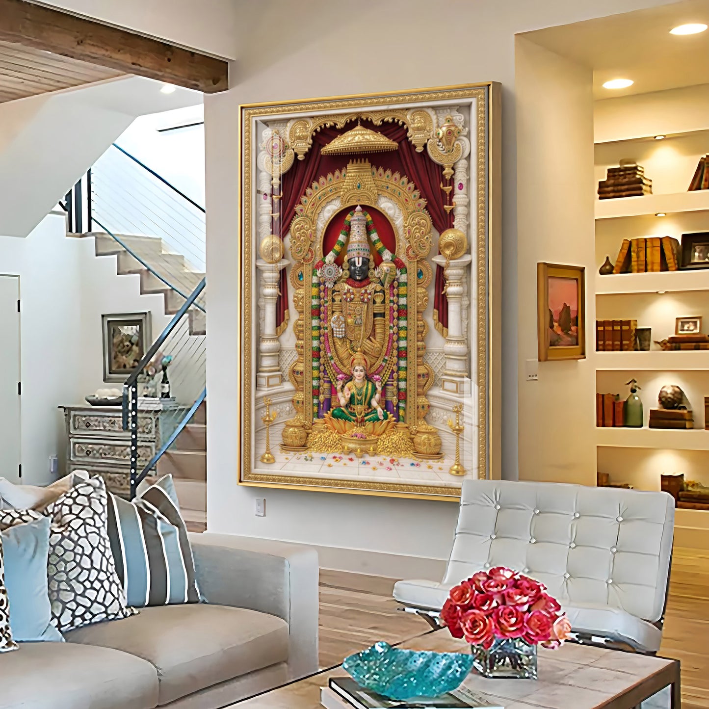 Divine Wisdom Venkateswara Premium Acrylic Vertical Wall Art