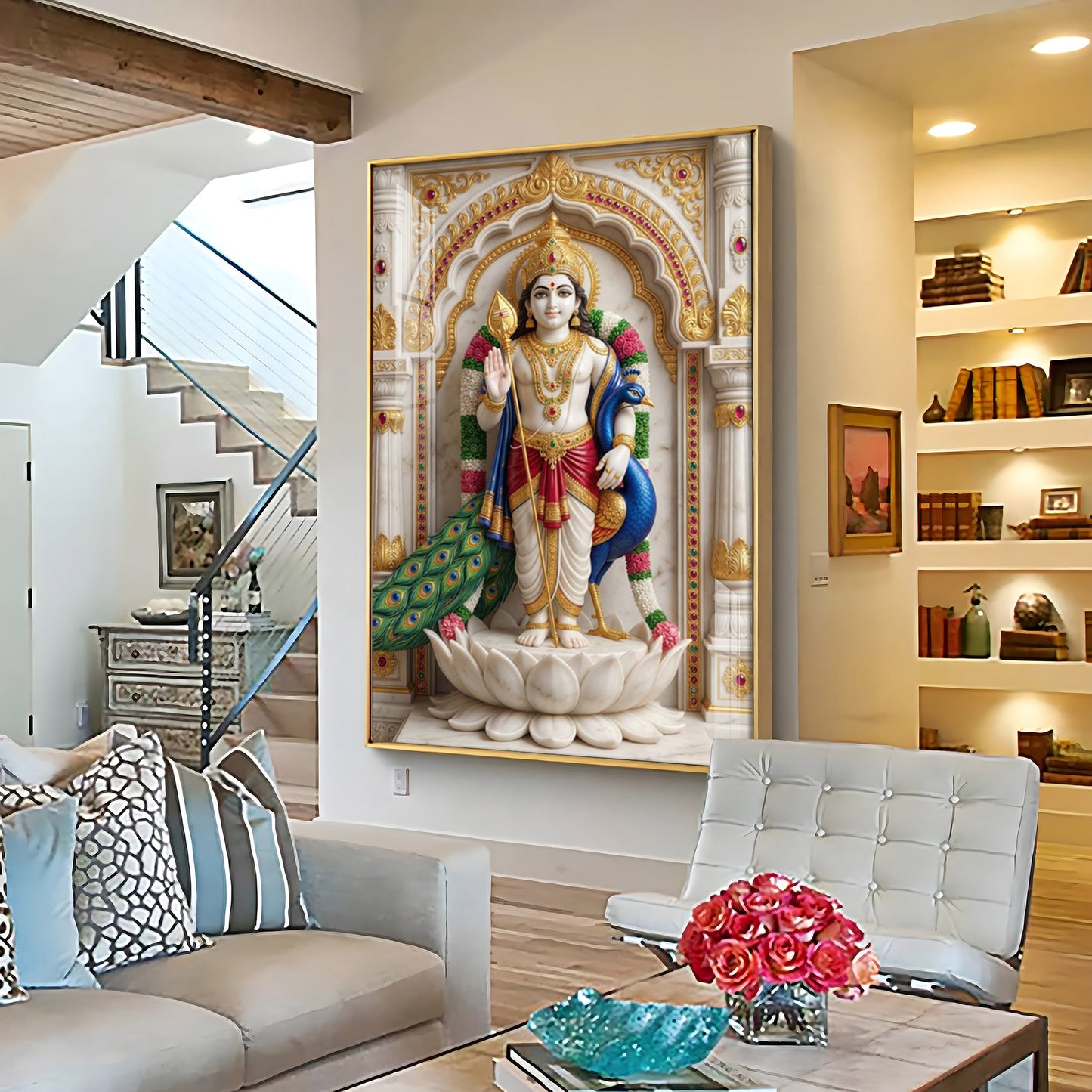 Lord Muruga Ji Premium Acrylic Vertical Wall Art